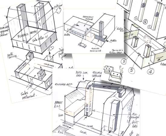 Planches de croquis opérationnels originaux